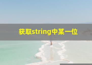 获取string中某一位