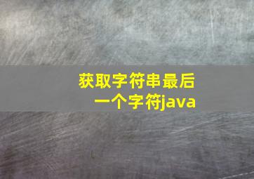 获取字符串最后一个字符java