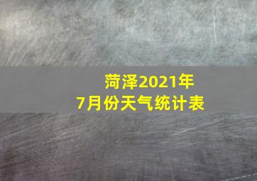 菏泽2021年7月份天气统计表