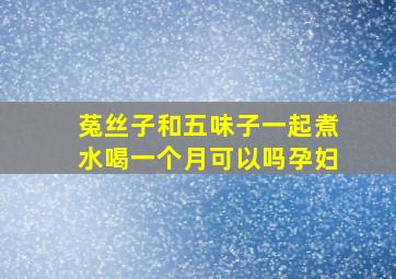 菟丝子和五味子一起煮水喝一个月可以吗孕妇