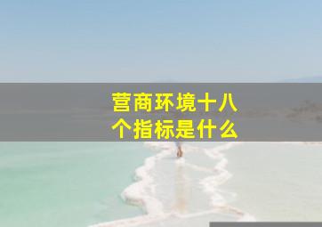 营商环境十八个指标是什么