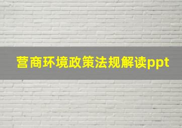 营商环境政策法规解读ppt