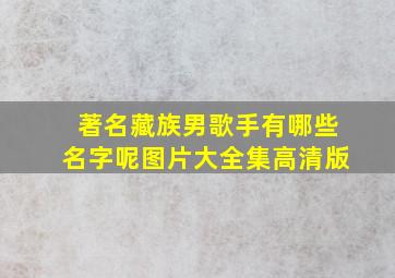 著名藏族男歌手有哪些名字呢图片大全集高清版