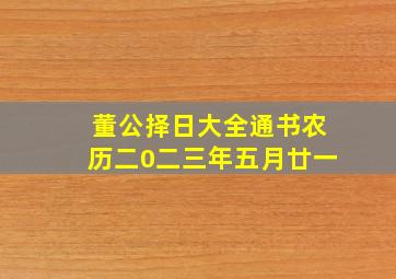 董公择日大全通书农历二0二三年五月廿一