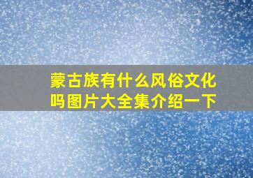 蒙古族有什么风俗文化吗图片大全集介绍一下