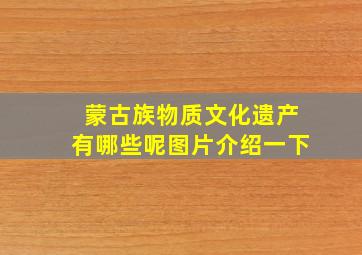 蒙古族物质文化遗产有哪些呢图片介绍一下