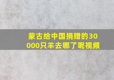 蒙古给中国捐赠的30000只羊去哪了呢视频