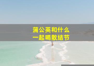 蒲公英和什么一起喝散结节