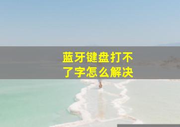 蓝牙键盘打不了字怎么解决