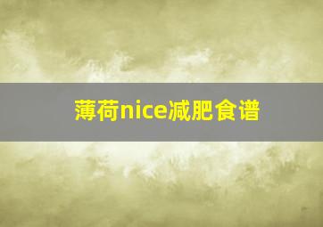 薄荷nice减肥食谱