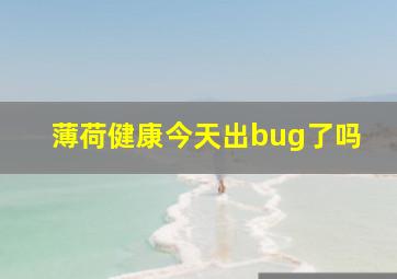 薄荷健康今天出bug了吗