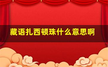 藏语扎西顿珠什么意思啊