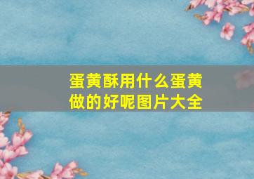 蛋黄酥用什么蛋黄做的好呢图片大全