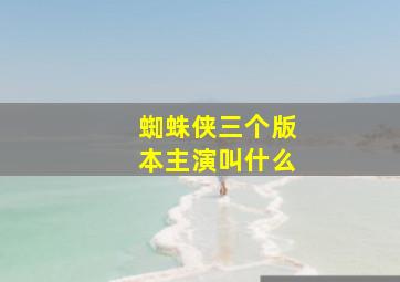 蜘蛛侠三个版本主演叫什么