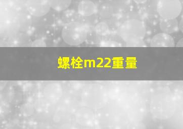 螺栓m22重量