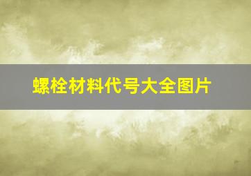 螺栓材料代号大全图片