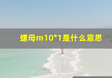 螺母m10*1是什么意思