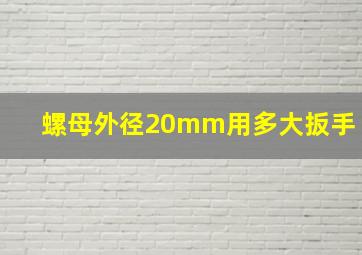 螺母外径20mm用多大扳手