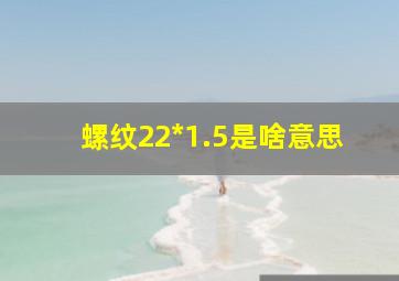 螺纹22*1.5是啥意思