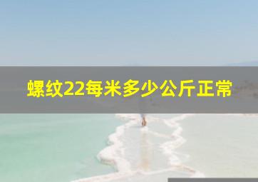 螺纹22每米多少公斤正常