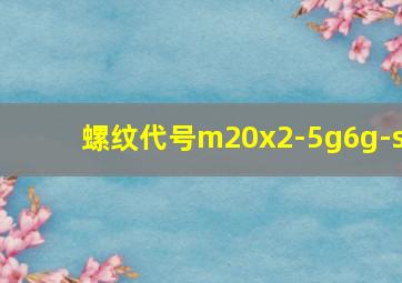 螺纹代号m20x2-5g6g-s