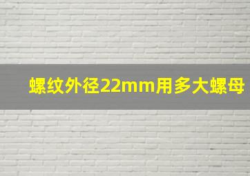 螺纹外径22mm用多大螺母