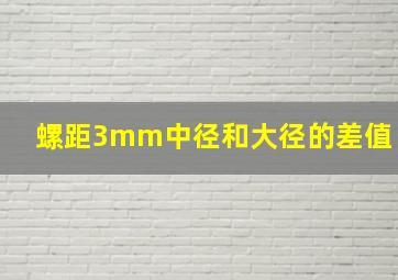 螺距3mm中径和大径的差值