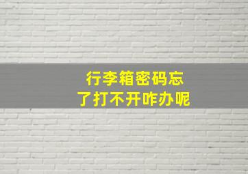 行李箱密码忘了打不开咋办呢