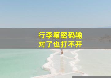 行李箱密码输对了也打不开