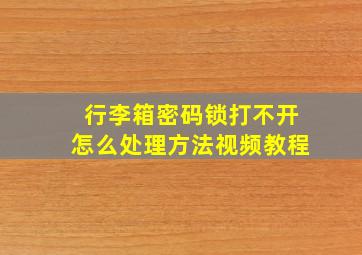 行李箱密码锁打不开怎么处理方法视频教程