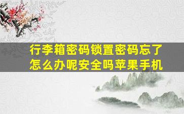 行李箱密码锁置密码忘了怎么办呢安全吗苹果手机