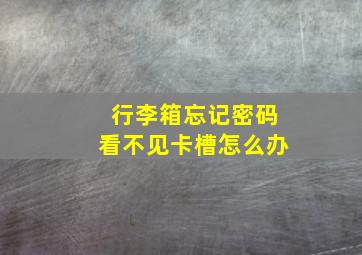 行李箱忘记密码看不见卡槽怎么办