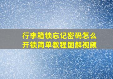 行李箱锁忘记密码怎么开锁简单教程图解视频