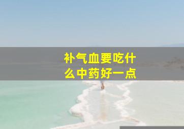 补气血要吃什么中药好一点