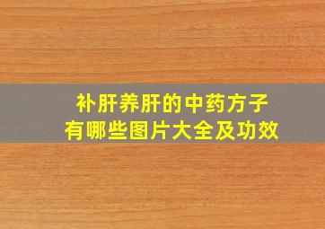 补肝养肝的中药方子有哪些图片大全及功效