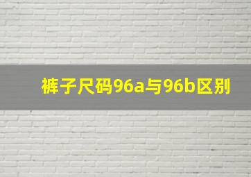 裤子尺码96a与96b区别