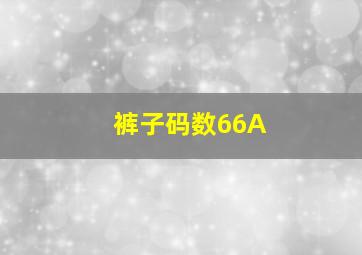 裤子码数66A