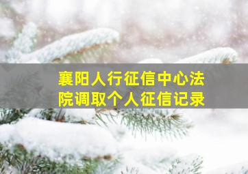 襄阳人行征信中心法院调取个人征信记录