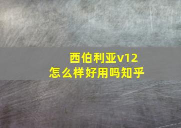 西伯利亚v12怎么样好用吗知乎