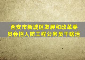 西安市新城区发展和改革委员会招人防工程公务员干啥活