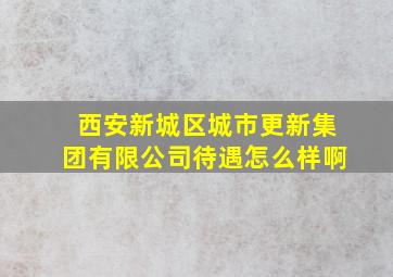 西安新城区城市更新集团有限公司待遇怎么样啊