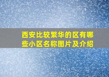 西安比较繁华的区有哪些小区名称图片及介绍