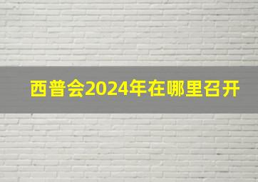 西普会2024年在哪里召开