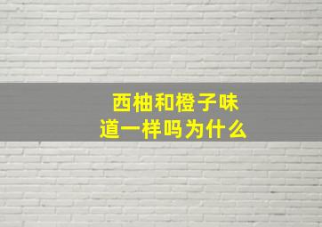 西柚和橙子味道一样吗为什么