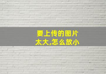 要上传的图片太大,怎么放小