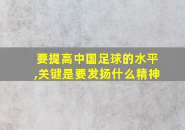 要提高中国足球的水平,关键是要发扬什么精神