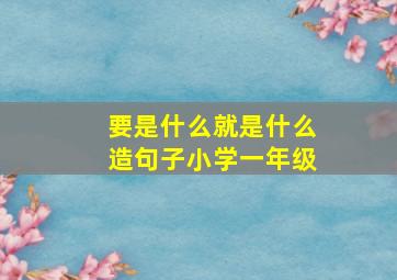 要是什么就是什么造句子小学一年级