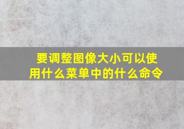 要调整图像大小可以使用什么菜单中的什么命令