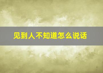 见到人不知道怎么说话