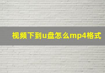 视频下到u盘怎么mp4格式